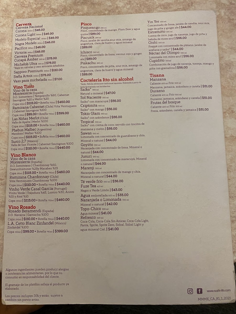 Sushi Itto Menu - Image 1